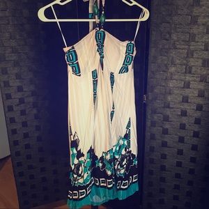 Venus Greek Pattern Halter Dress